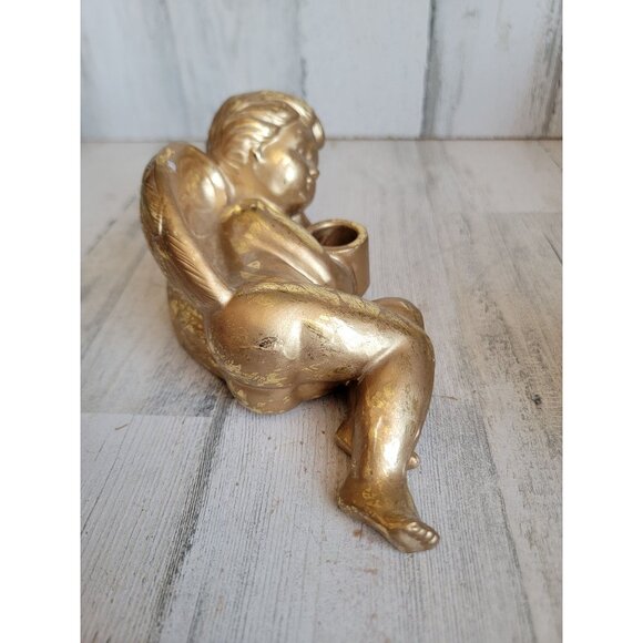 Angel candle stick holder golden rustic xmas figure decor - Picture 6 of 7